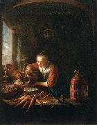 Gerard Dou Woman Pouring Water into a Jar oil painting artist
